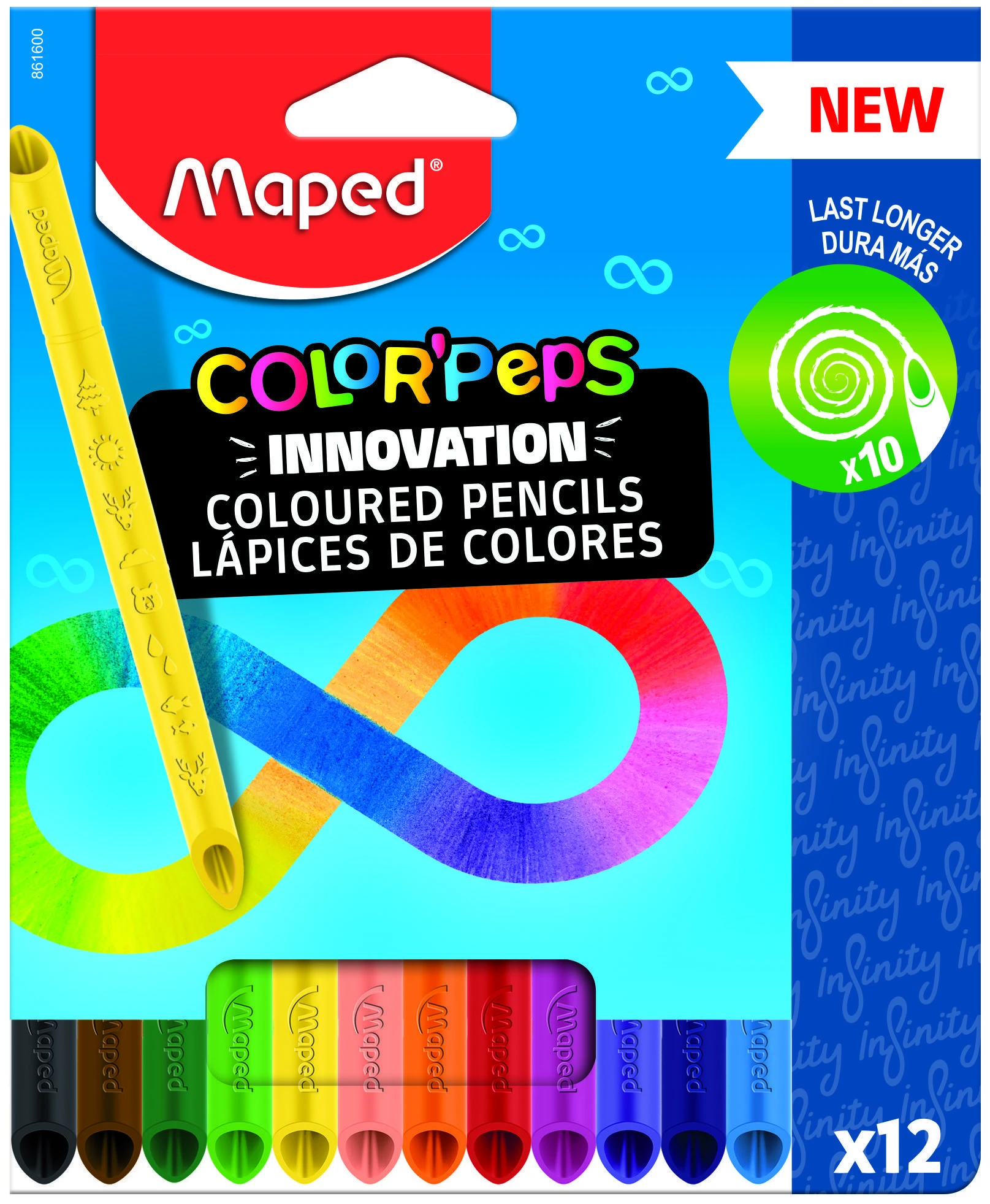 Набор цветных карандашей MAPED COLOR'PEPS INFINITY 12 цветов, трехгран. корп.