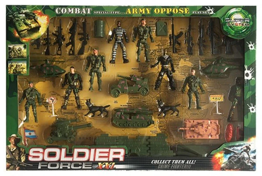 Игровой набор Армия, фигурки 10 шт., техника 6 шт., аксессуары, коробка