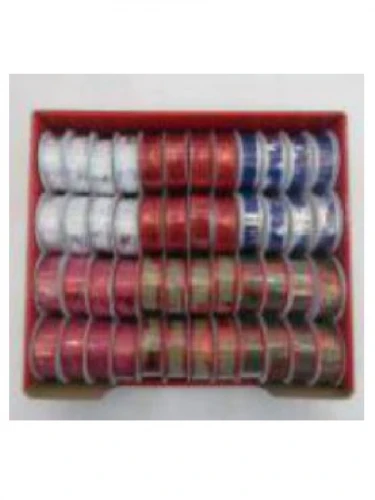 Набор новогодних лент Стильный микс 48 шт 2,5cm*3m НУ-5226