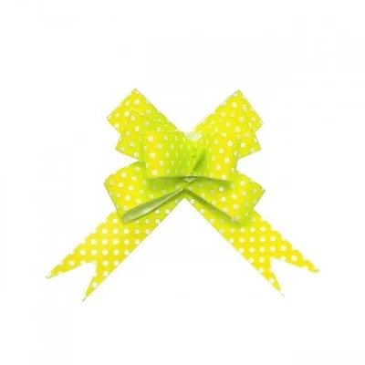Бант-бабочка с принтом Горошек, 3 см, жёлтый БЛ-6497