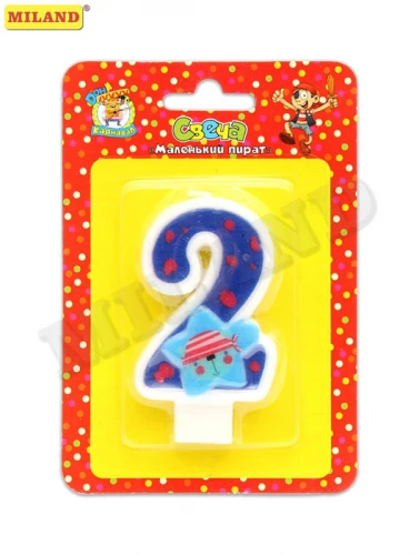 Свеча для торта "Маленький пират". Цифра "2" С-0441