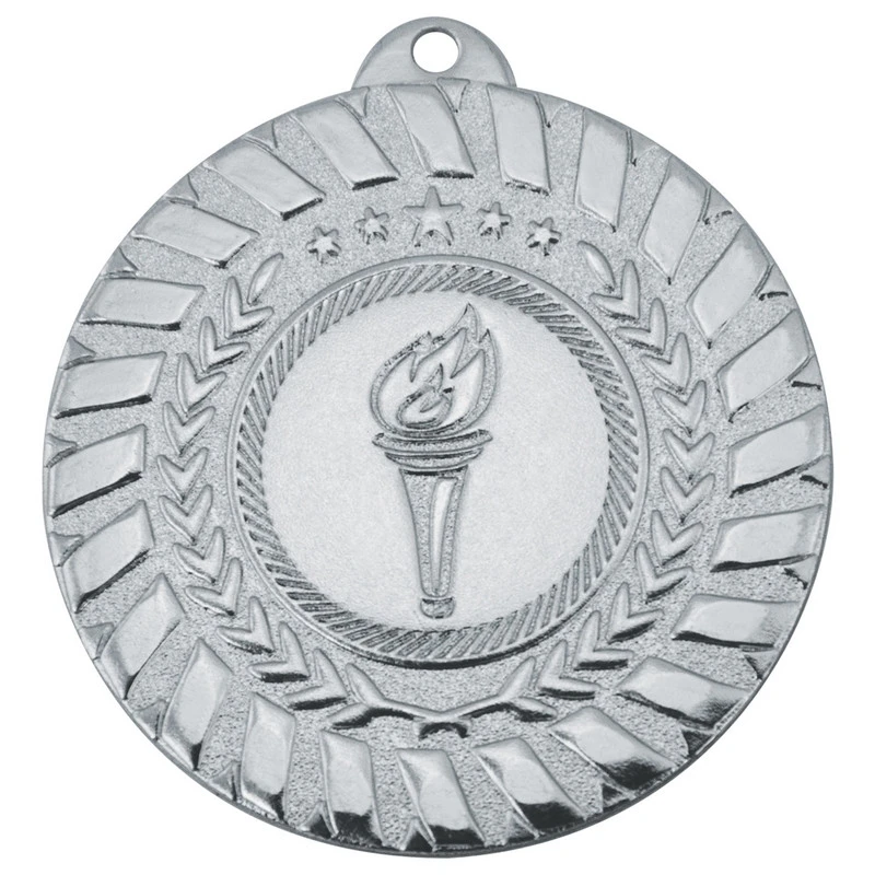 Медаль факел 50 мм серебро DC#MK278b-AG