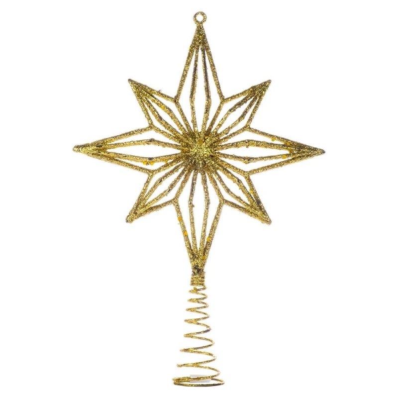 Новогоднее украшение верхушка золото звезда 23x15,5x3см. арт.91389
