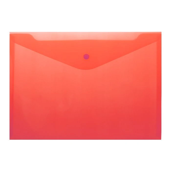 Папка-конверт на кнопке красная А4
