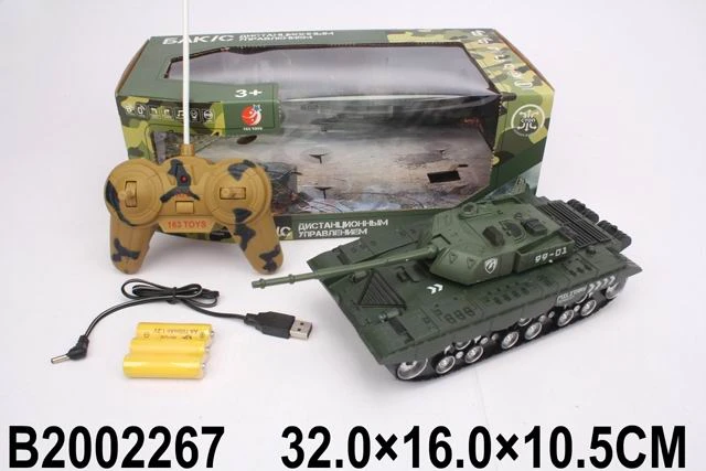 Машинка на радиоуправлении 27 см "Танк 3" (свет, звук, акк. 4,8V в