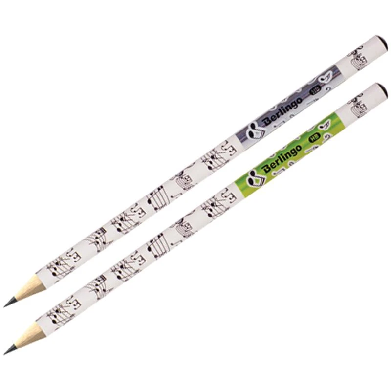 Карандаш ч/г Berlingo "Hybrid" HB, круглый, заточен., ассорти BP01175