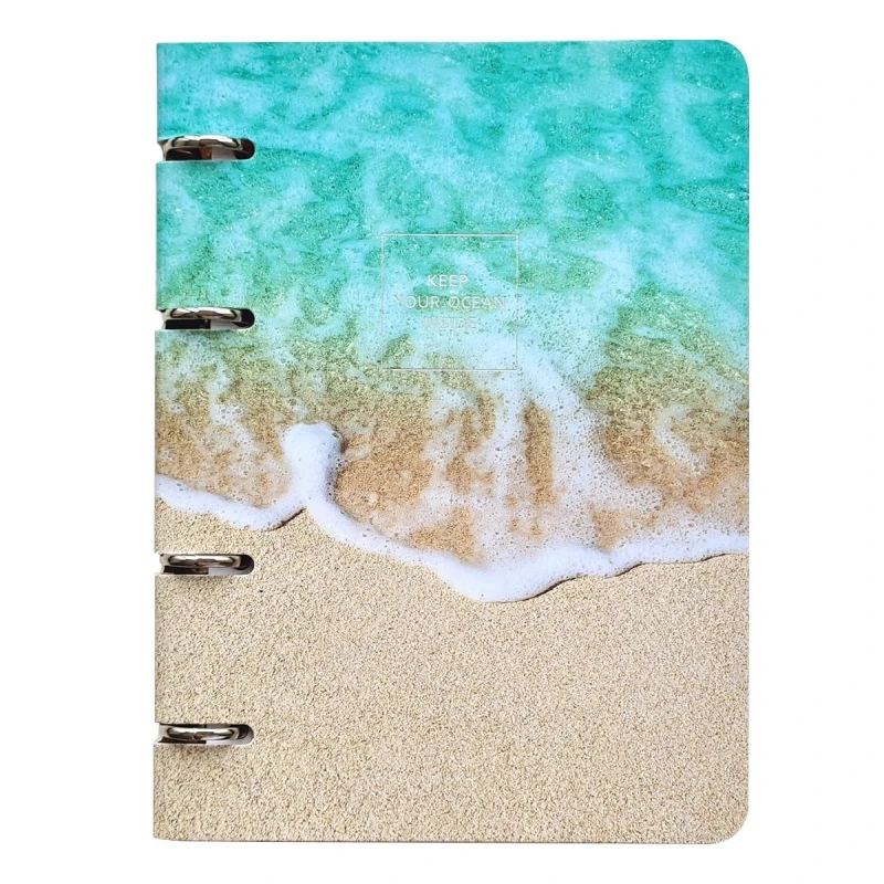 Тетрадь общая А5, 80л. клетка, кольца 155х212мм. Nature, прибой N1551 Тетрадь общая А5, 80л. клетка, кольца 155х212мм. Nature, прибой N1551