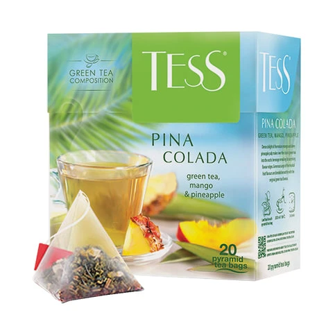 Чай TESS (Тесс) "Pina Colada", зеленый с ароматом тропических фруктов,