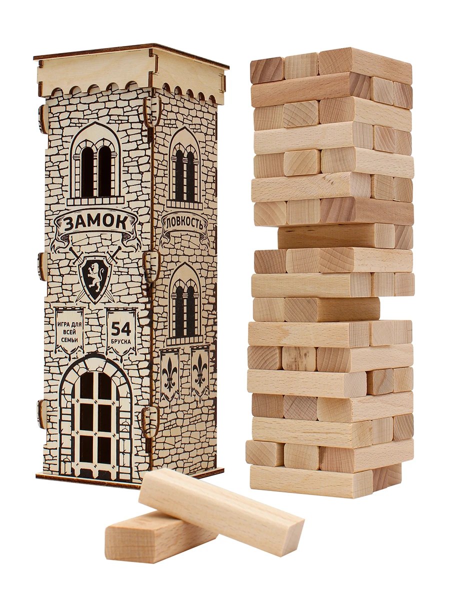 Деревянная игрушка. Игра "Башня. Замок " (28,5 см) в деревянной