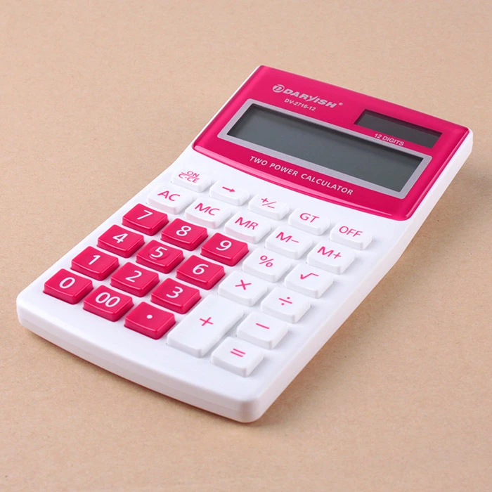 Калькулятор настольный 12 разр. "Darvish" 80*134*21мм бело/красный