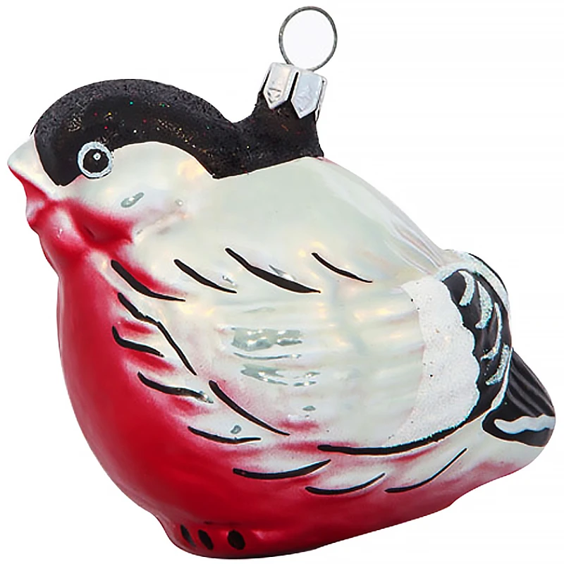 Елочное украшение стеклянное "Снегирь" 8см, подарочная упаковка Елочное украшение стеклянное "Снегирь" 8см, подарочная упаковка