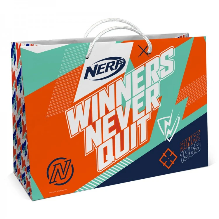 NERF. Пакет подарочный большой (Winners never quit) 400*300*140 мм