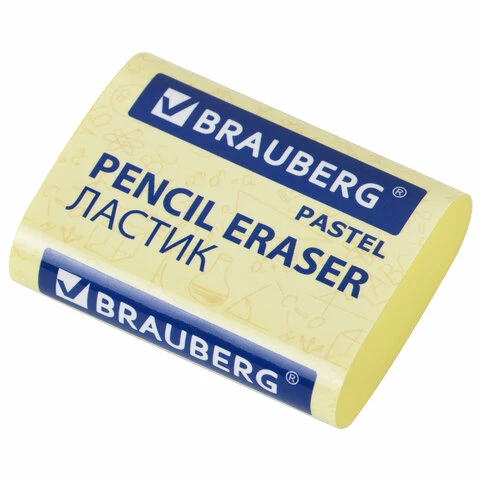 Ластики BRAUBERG PASTEL MAXI НАБОР 3 штуки, размер ластика 44х32х13 мм, упаковка