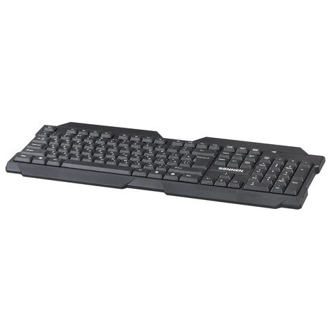 Клавиатура беспроводная SONNEN KB-5156, USB, 104 клавиши, 2,4 Ghz, черная,