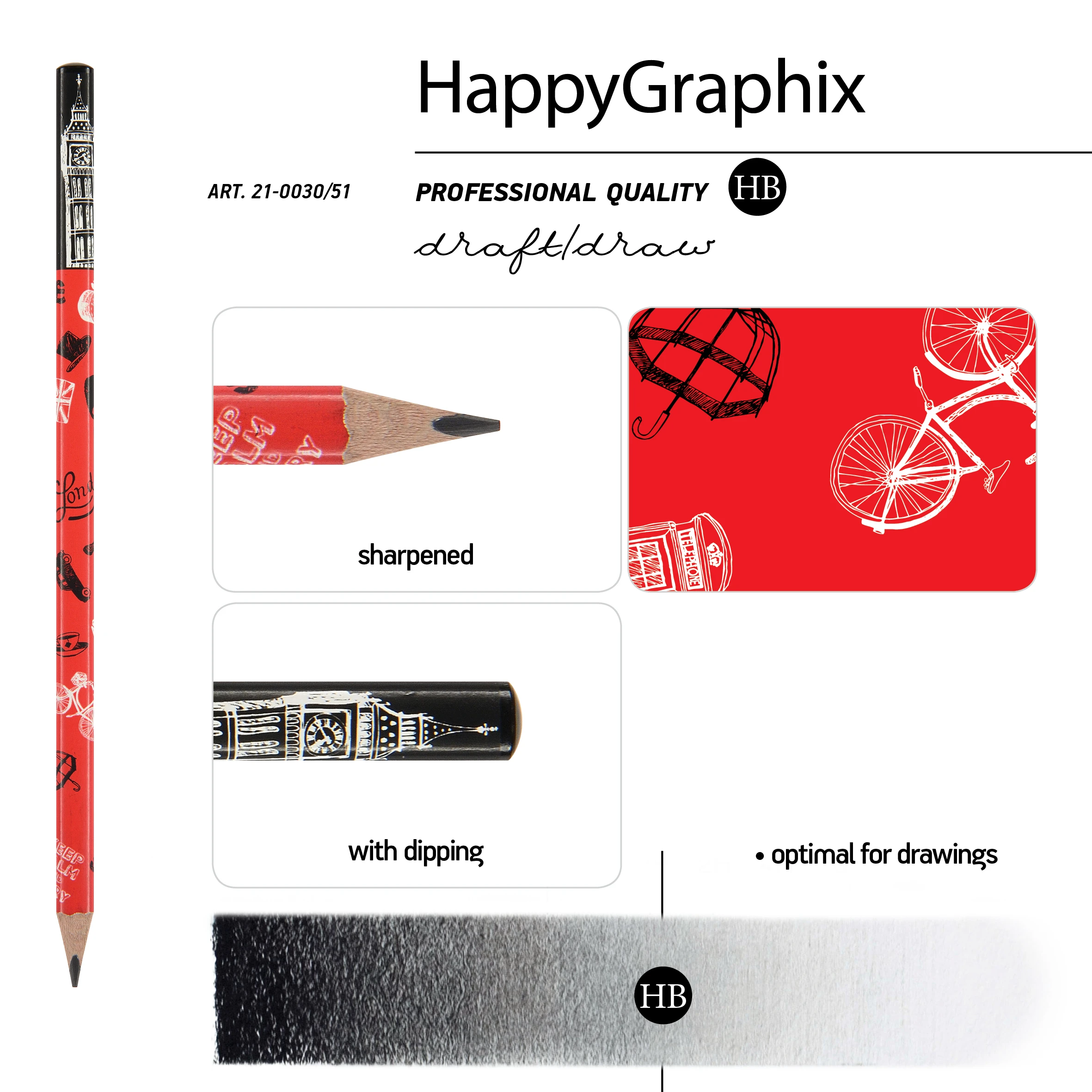 КАРАНДАШ ЧЕРНОГРАФИТОВЫЙ "HappyGraphix. Романтическое путешествие.