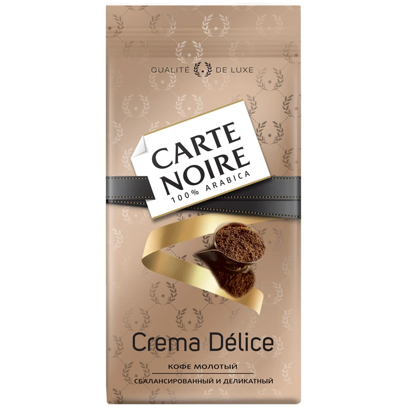 Кофе молотый Carte Noire "Crema Delice", вакуумный пакет, 230г.