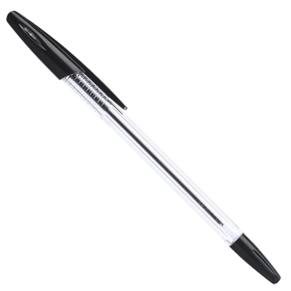 Ручка шариковая R-301, прозрачный корпус, черная, 1 мм.