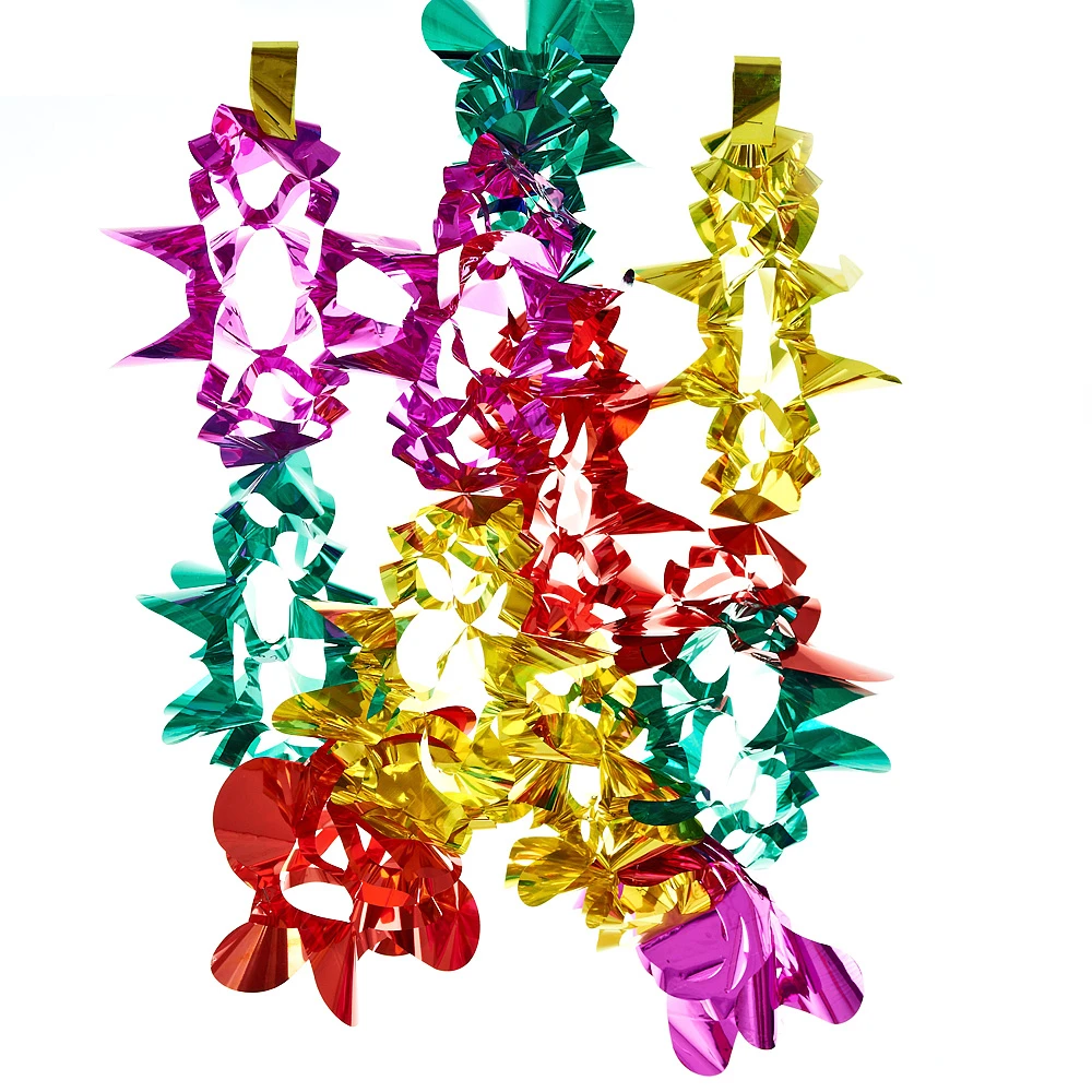 Украшение новогоднее "Гирлянда" l=260см. 15*15см. (разноцветная)