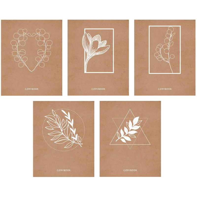 Тетрадь общая А5, 96л, клетка, скрепка, обл.крафт.карт, Изящная коллекция Тетрадь общая А5, 96л, клетка, скрепка, обл.крафт.карт, Изящная коллекция