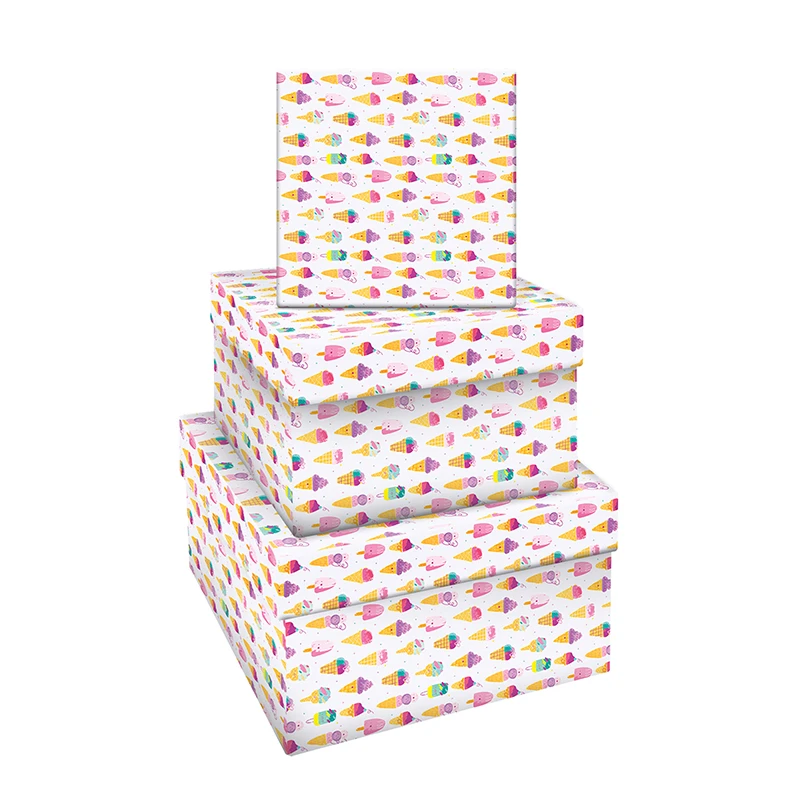 Набор квадратных коробок 3в1, MESHU "Ice creams", Набор квадратных коробок 3в1, MESHU "Ice creams",