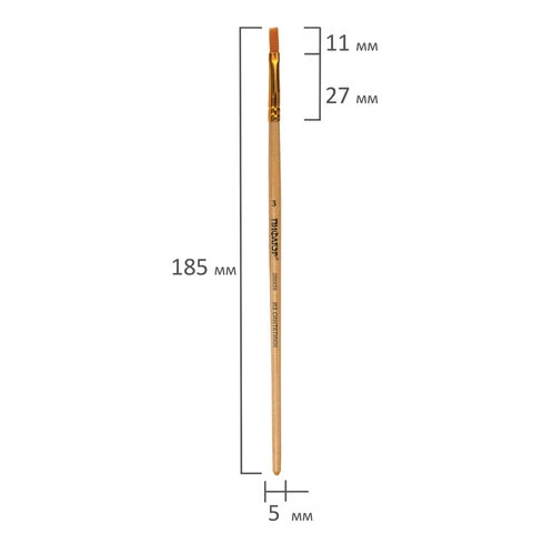 Кисть ПИФАГОР, синтетика, плоская, № 3, 200856