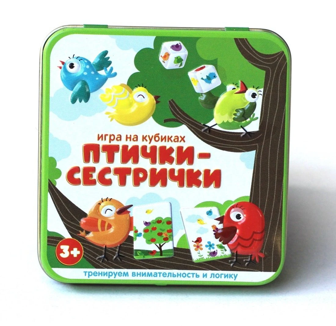 Игра настольная "Птички-сестрички" (жестяная коробочка)
