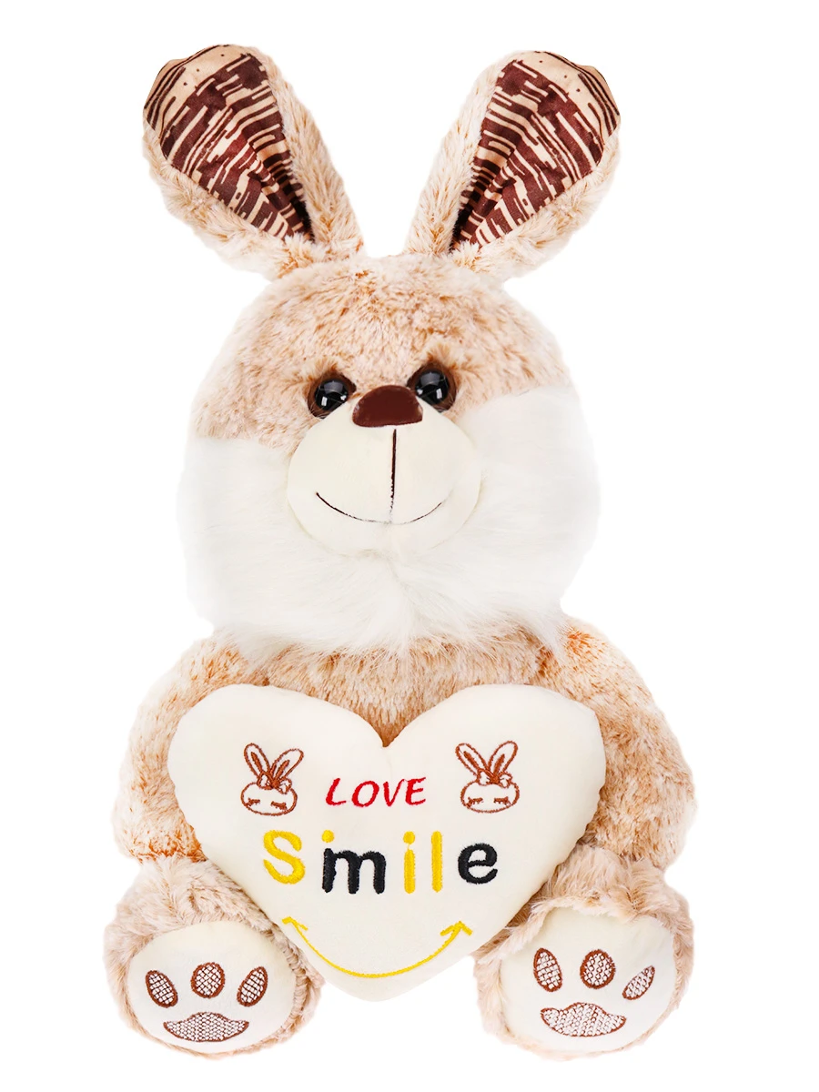 Мягкая игрушка (32 см) Кролик с сердцем бежевый (Арт. AX208)