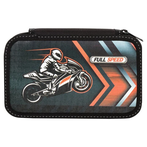 Пенал BRAUBERG, 3 отделения, ламинированный картон, "Full Speed",