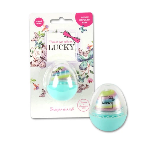 Lukky бальзам для губ - яйцо, ванильное облако, 10 г, на блистере