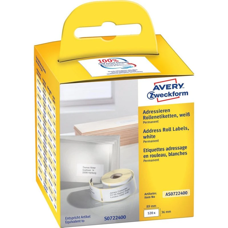 Этикет-лента Avery Zweckform AS0722400 89x36мм для DYMO 2шт/уп