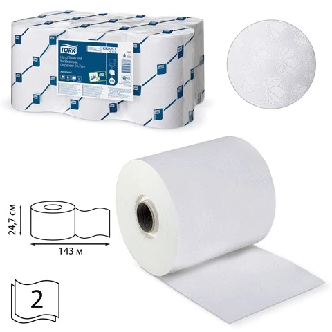 Полотенца бумажные рулонные TORK (Система H13), комплект 6 шт., 143 м, 2-х