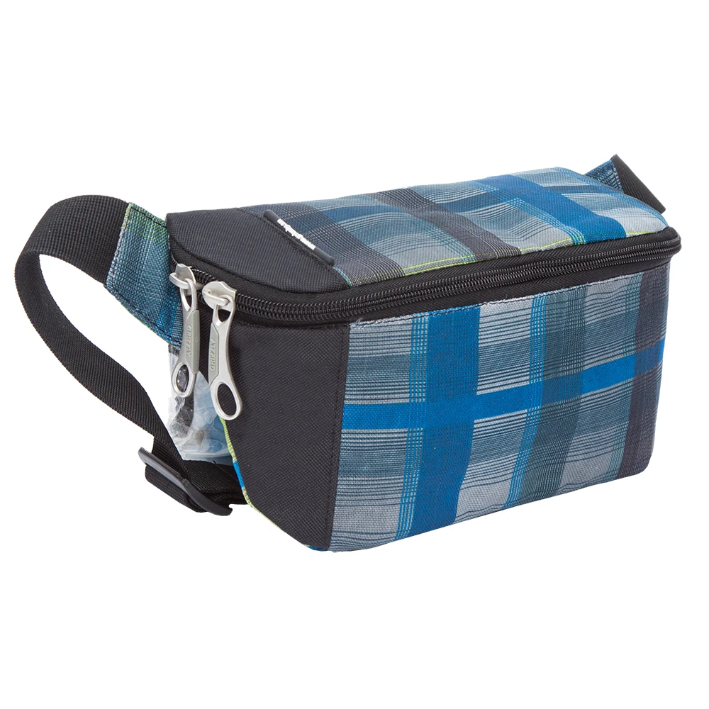 Сумка поясная детская GRIZZLY, клетка желто-синяя, MM-925-3