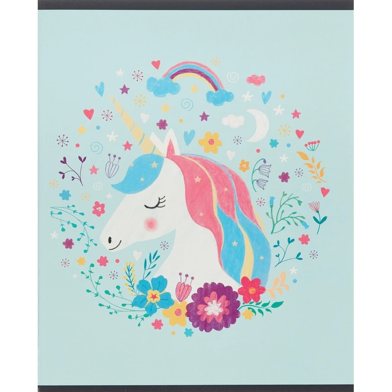 Тетрадь общая А5,48л,кл,скреп,обл.мел.карт,УФ-лак №1 School Единорог