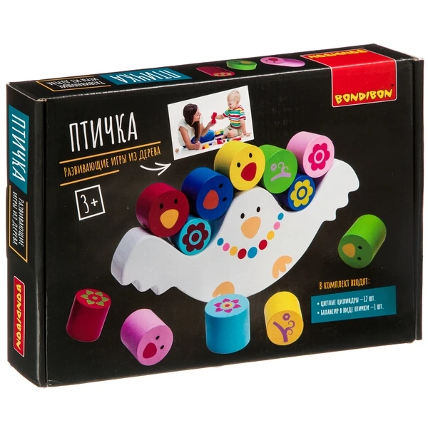 Развивающие игры из дерева Bondibon Игра-баланс  «ПТИЧКА». ВВ4195