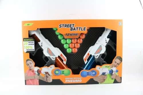 1toy Street Battle игровое оружие с мягкими шариками (в компл. 2 пист., 20 шар.
