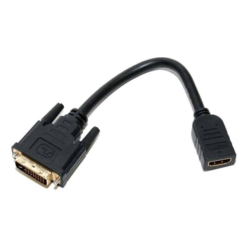 Кабель DVI-D - HDMI, 25M/F, 0.1 м, 5bites, чер, BC-HDF2DVI