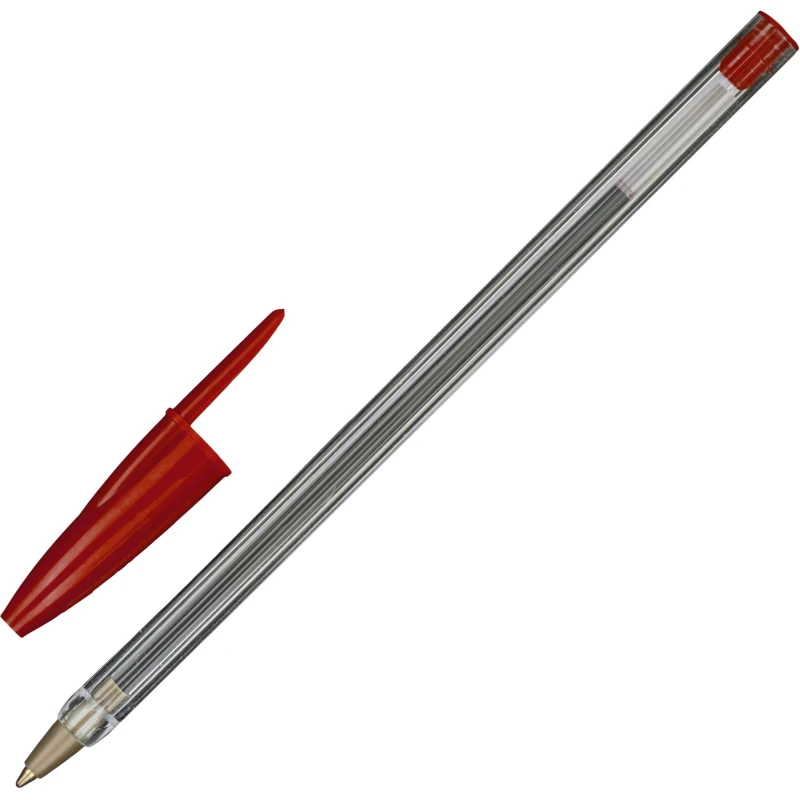 Ручка шариковая неавтоматическая Attache Economy красный 0,7 мм, проз корпус