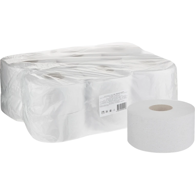 Бумага туалетная биоразл. 1-слойная, белая, с тиснением, 12рул/уп Элементари