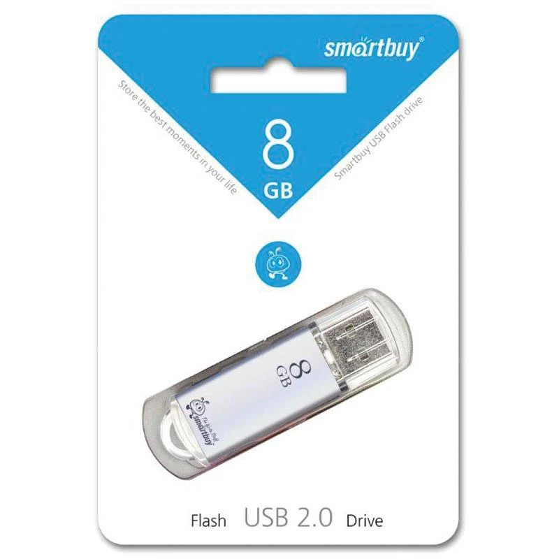 Память Smart Buy USB Flash  8GB V-Cut серебристый (металл.корпус): SB8GBVC-S