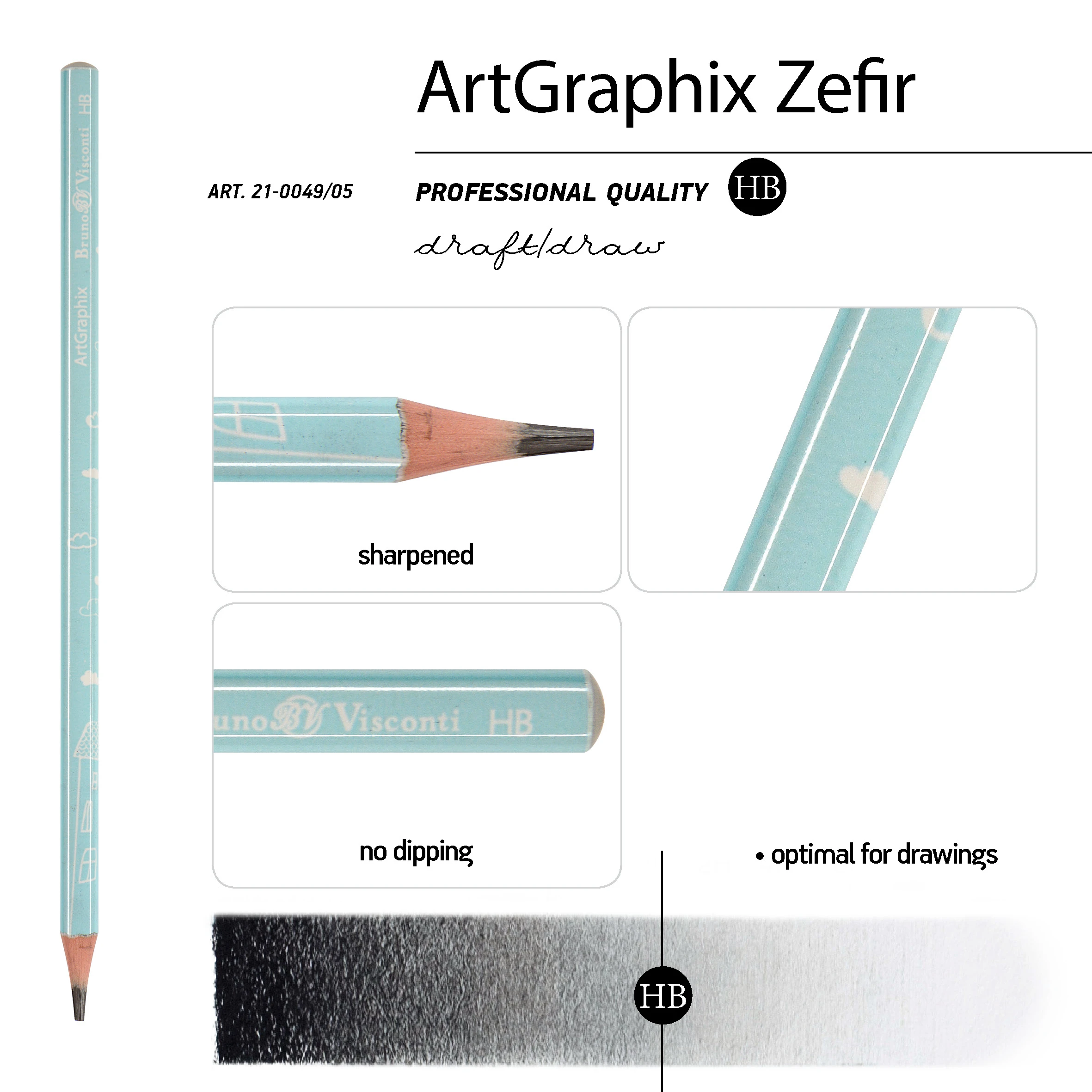 КАРАНДАШ ЧЕРНОГРАФИТОВЫЙ "ArtGraphix. Zefir. Облачка" НВ (пластиковый