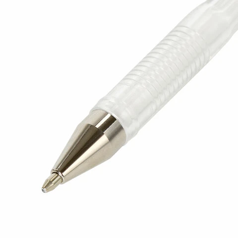 Ручка гелевая BRAUBERG "White Pastel", БЕЛАЯ, корпус прозрачный, узел