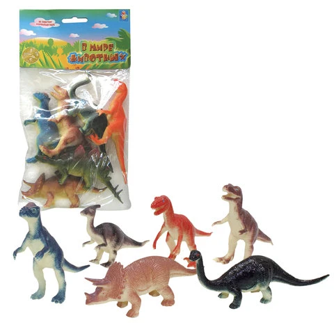 Набор фигурок "В мире животных", "Динозавры", 6 шт., 10 см,