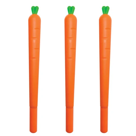 Ручка фигурная шариковая ЮНЛАНДИЯ "Морковка", мягкий силиконовый