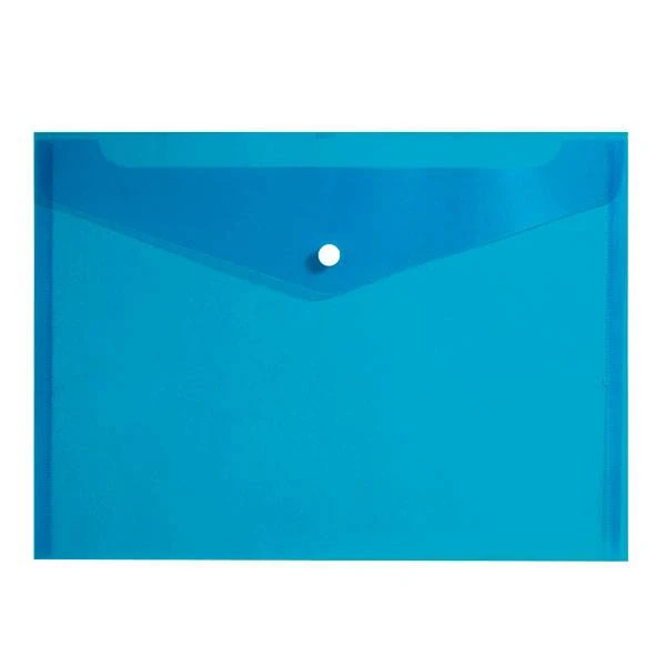 Пласт. конверты inФОРМАТ А4 синий пластик 150мкм на кнопке: PK8015B штр.:
