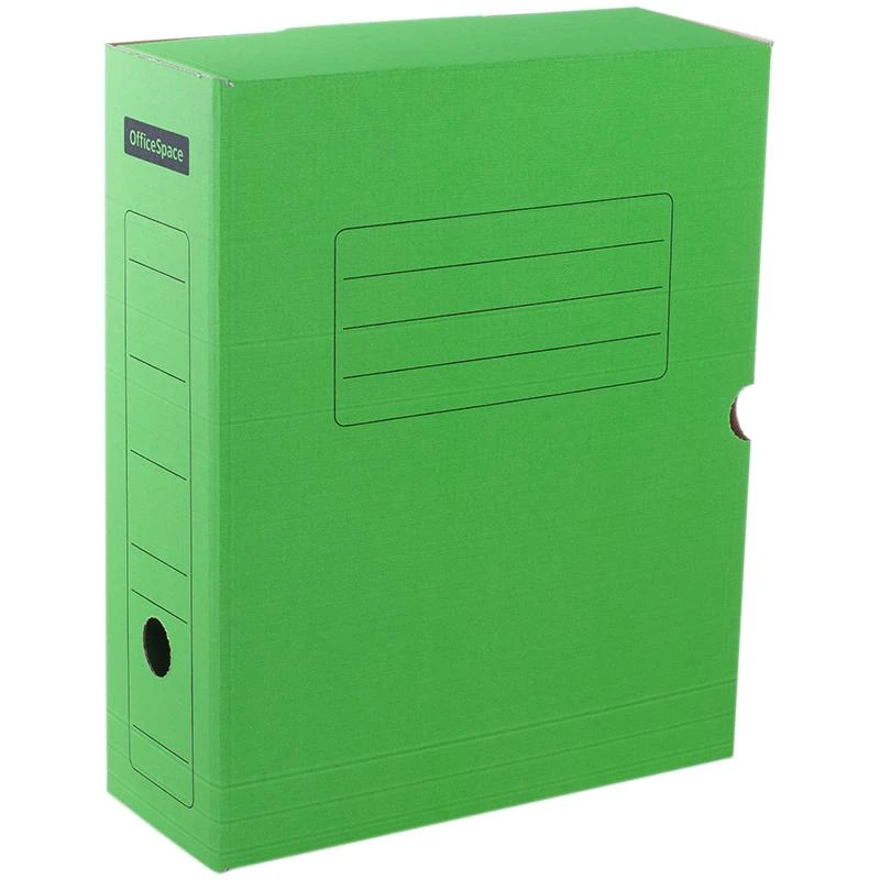 Короб архивный с клапаном, микрогофрокартон, 100мм, зеленый: 225410 штр.: