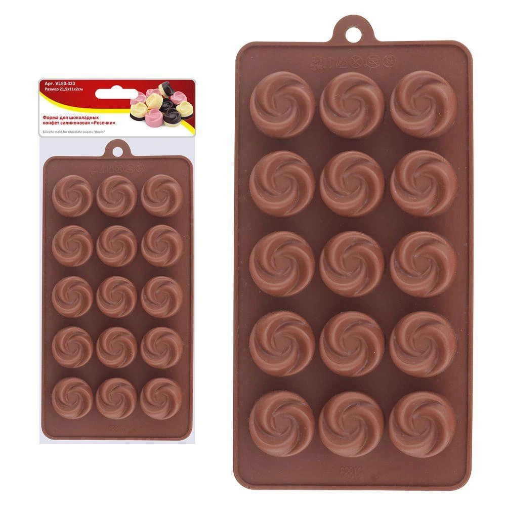 Форма для шоколадных конфет силиконовая "Розочки"
