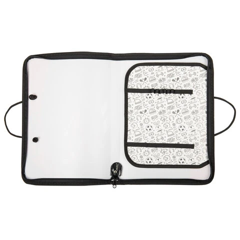 Папка для труда с ручками ПИФАГОР А4, пластик, молния вокруг, органайзер,