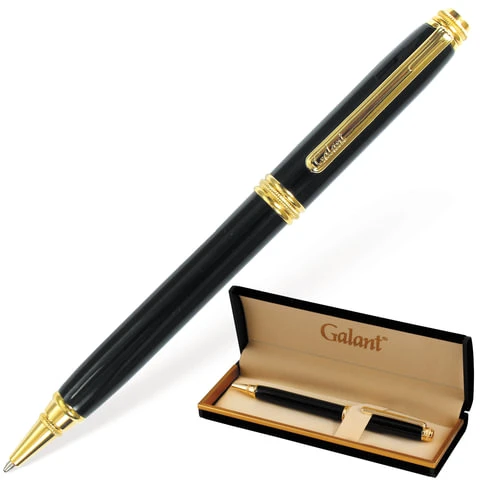 Ручка подарочная шариковая GALANT "Black", корпус черный, золотистые
