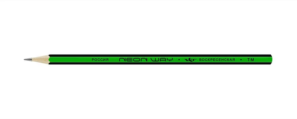 "ВКФ" "Neon way" Карандаш графитный неон, с полосатыми