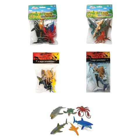 Набор фигурок "В мире животных", "Морские животные", 6 шт.,